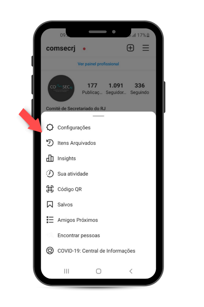 Como definir nas configurações de vai usar empresa, criador de conteúdo e conta pessoal