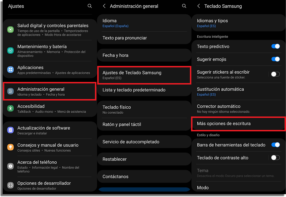 atajos de texto teclado samsung android