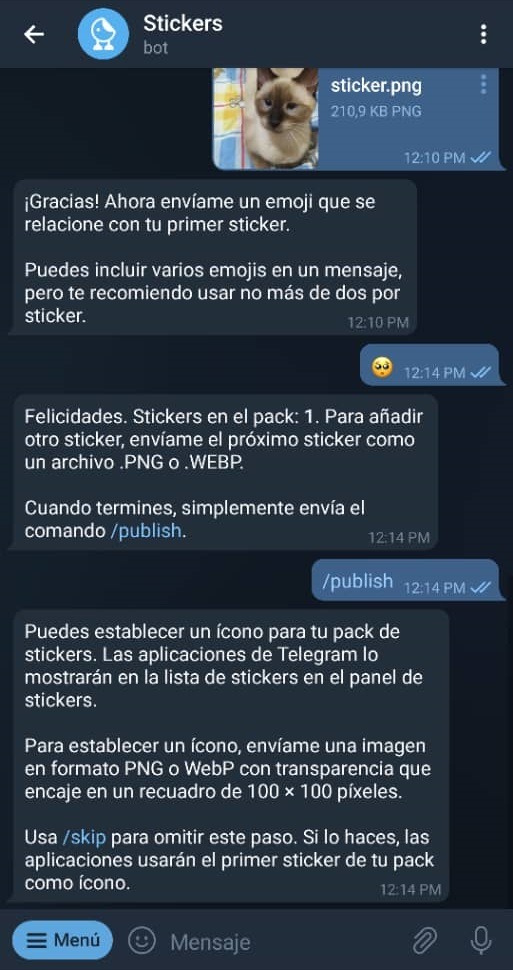 Paso 14 Cómo crear stickers en Telegram