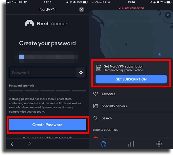 subscribe to nordVPN use VPN on iPhone
