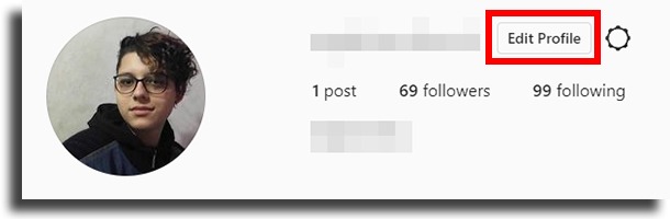 Go to edit profile to permanently delete Instagram account