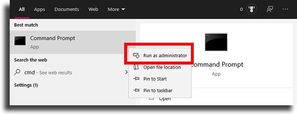 run CMD as administrator to 