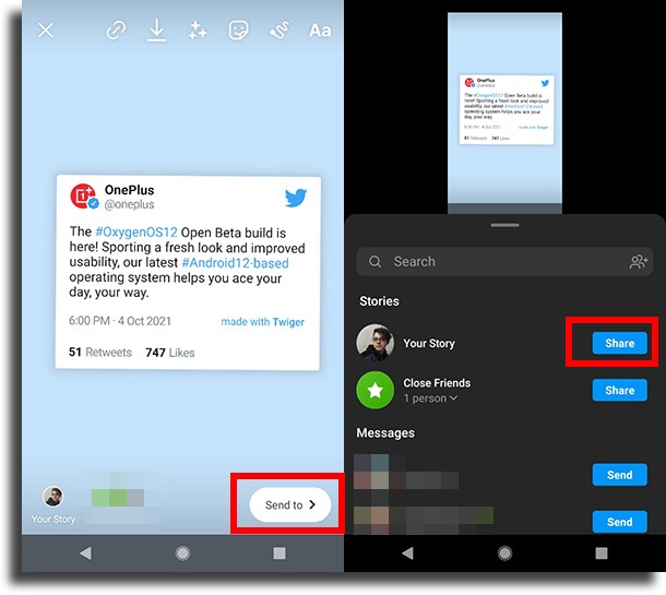 How to share Tweet to Instagram Stories on iOS and Android  - 93