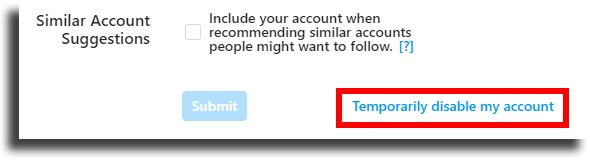 temporarily disable account 