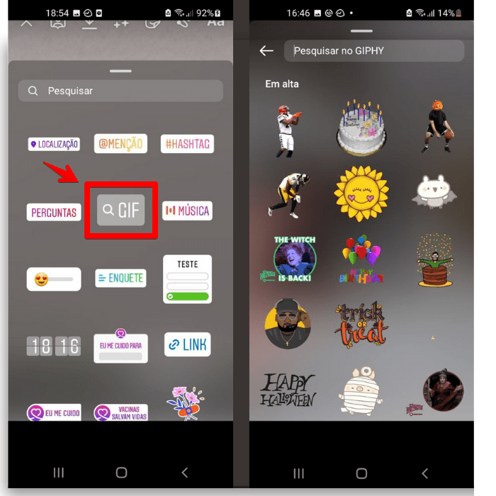 Adesivos do Instagram gif