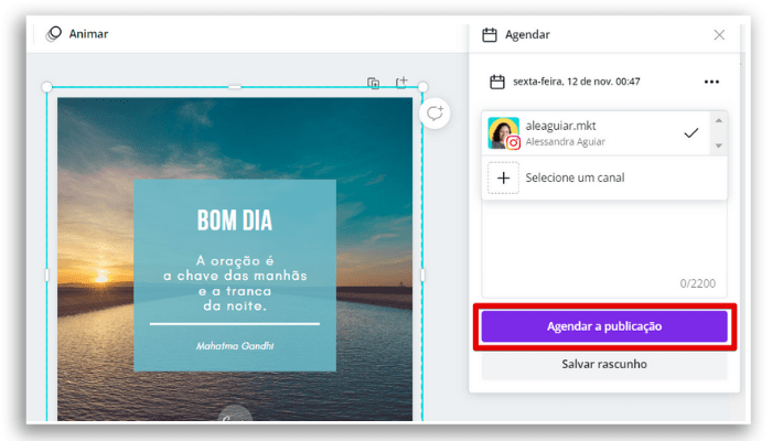 agendar posts no Instagram