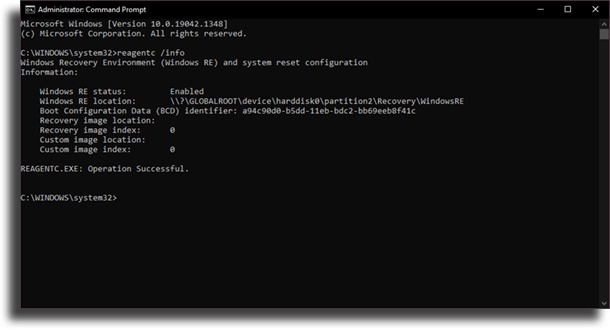 using cmd boot WIndows in recovery environment