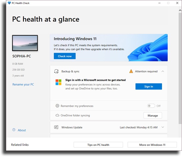 health PC not compatible with Windows 11