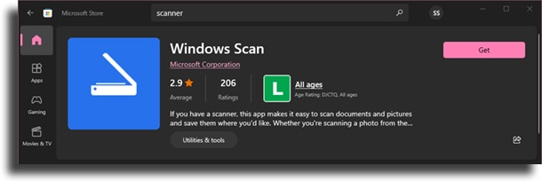 Get the app Windows Scan so you can scan from any printer