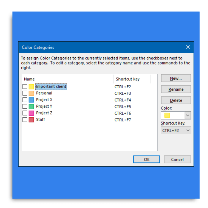 colorir calendário outlook