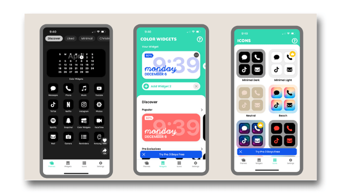 Color Widgets Personalizar el diseño de la pantalla del iPhone