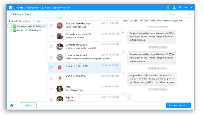 visualizar  e recuperar conversas do WhatsApp 