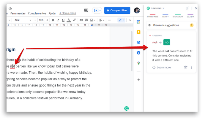 make the desired changes use Grammarly in Google Docs