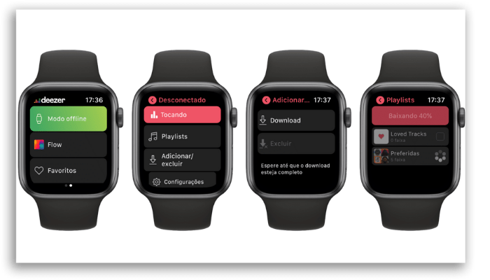 Apple Watch ouvir musicas offline Deezer