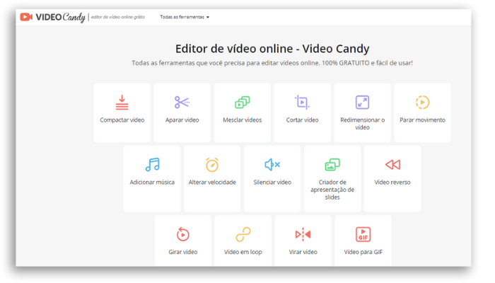 Vídeo Candy editor de videos online