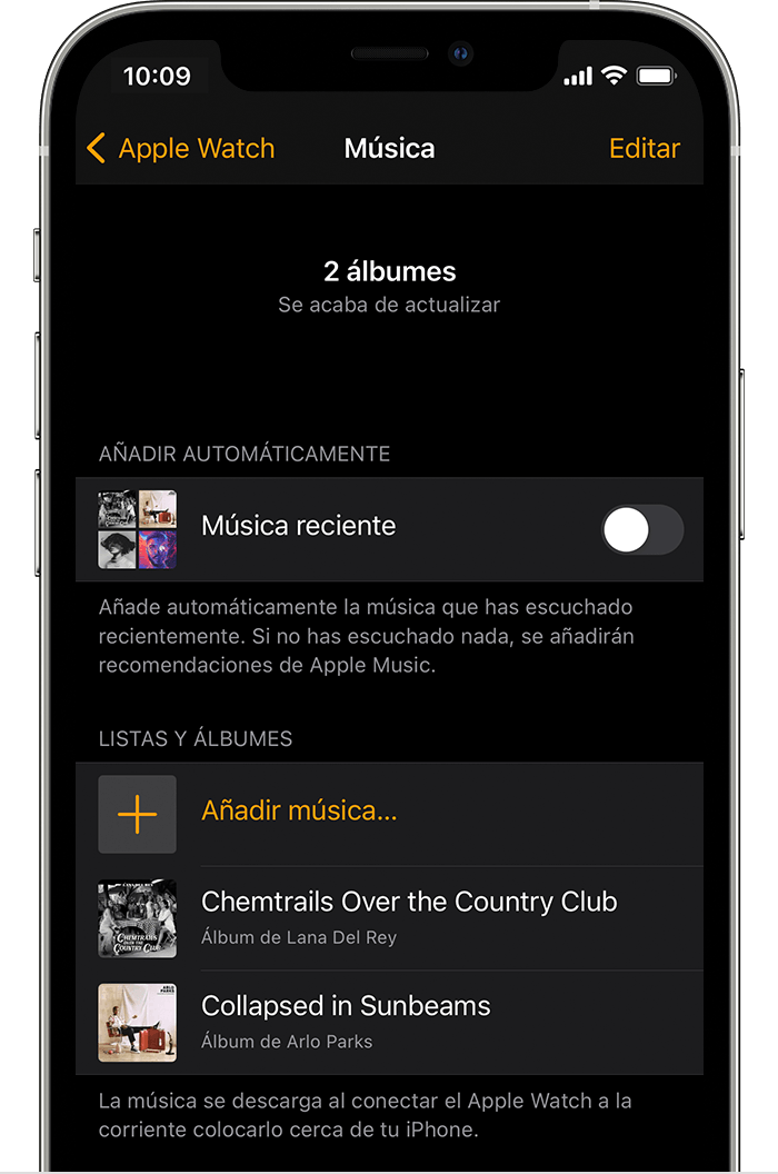 apple music Escuchar música offline en Apple Watch