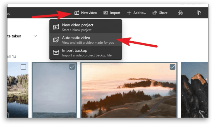 create videos with Windows 11 Photos app