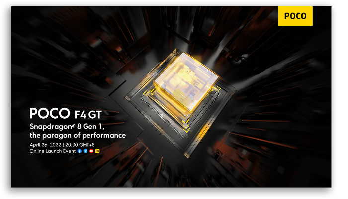 Lançamento global Xiaomi Poco F4 GT Snapdragon 8 Gen 1