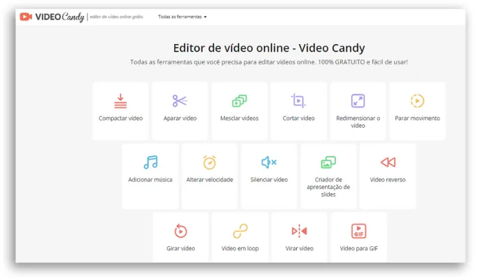 Video Candy compactar videos online gratuitamente