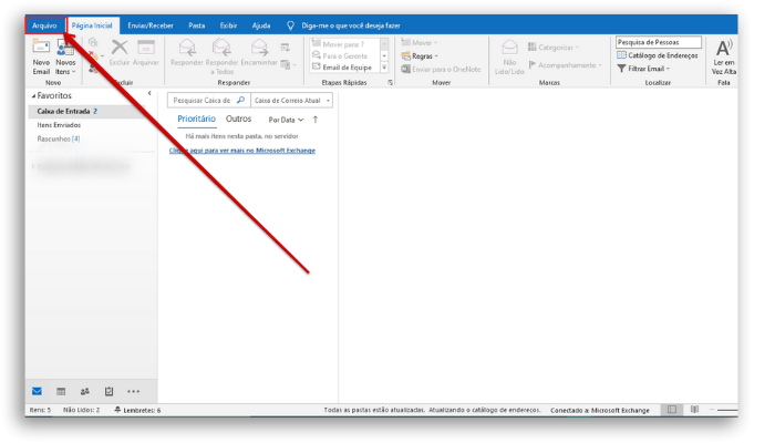 como habilitar o Gmail no Outlook inicio