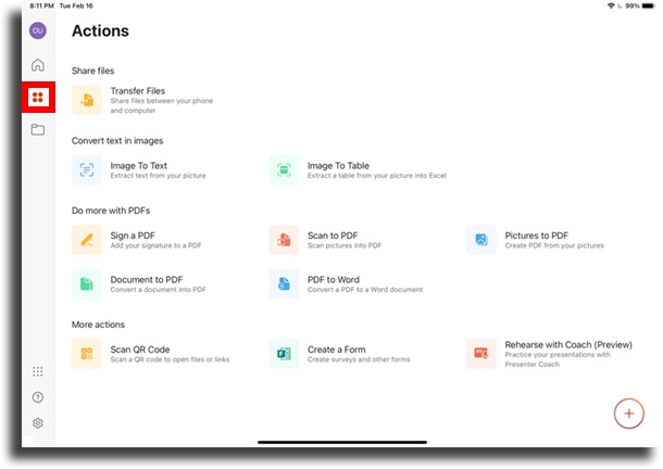 Actions Office for iPad amazing features