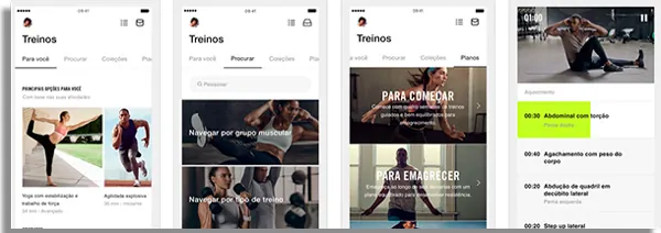 Nike training club app pra exercícios