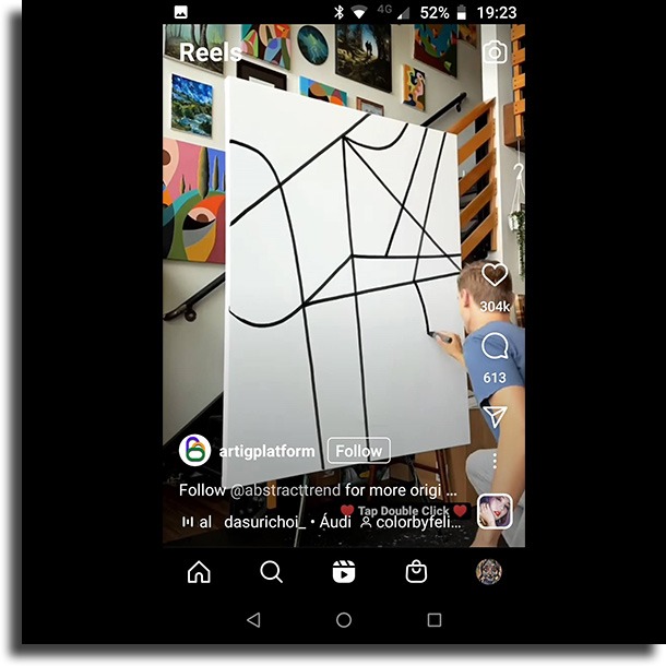 click the right button Instagram Reels