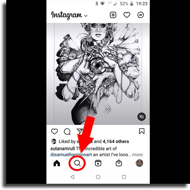 click magnifying glass Instagram Reels