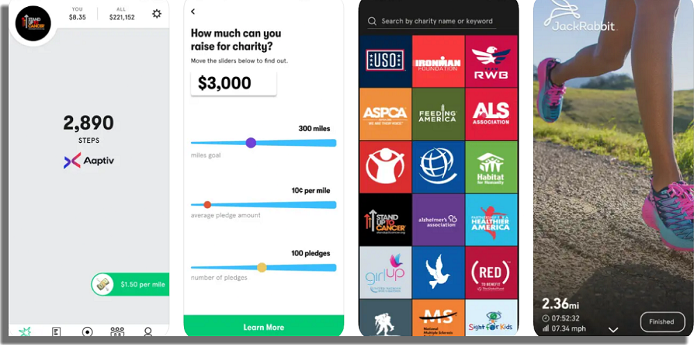 Charity Miles aplicaciones para medir la distancia recorrida
