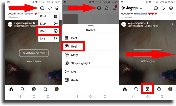 ways to start a new Instagram Reels