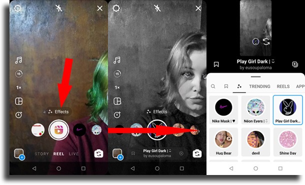 add effects Instagram Reels