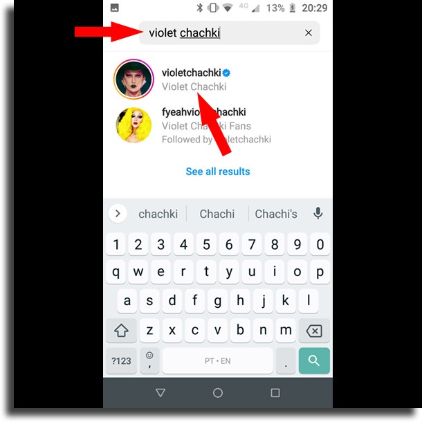search for someone Instagram Reels