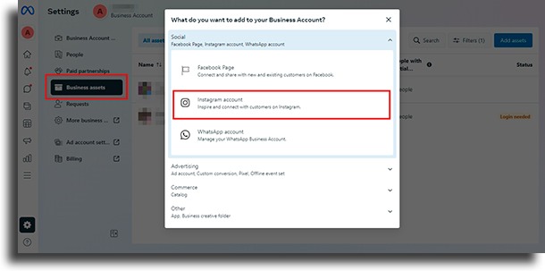 Add instagram account meta business suite