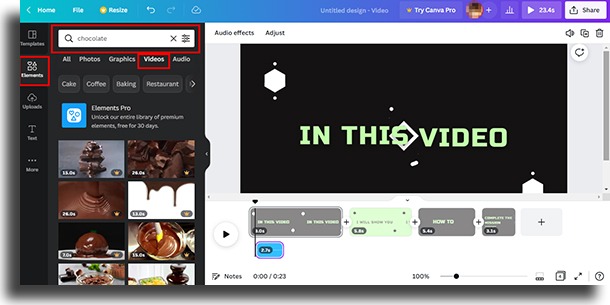 Canva elements edit videos with canva