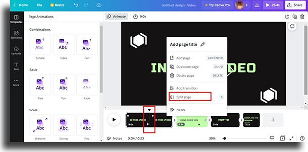 Canva split edit videos with canva