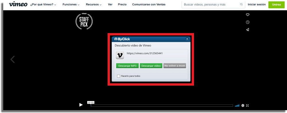 descargar videos de vimeo en pc