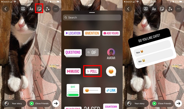 polls instagram stories