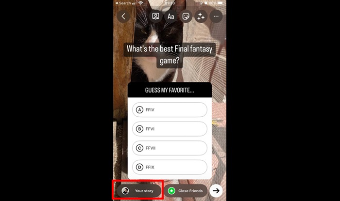 quiz instagram stories