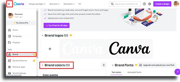 Canva design tips brand color