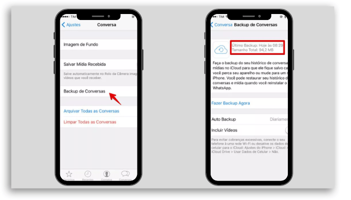 como fazer backup das conversas do whatsapp no icloud