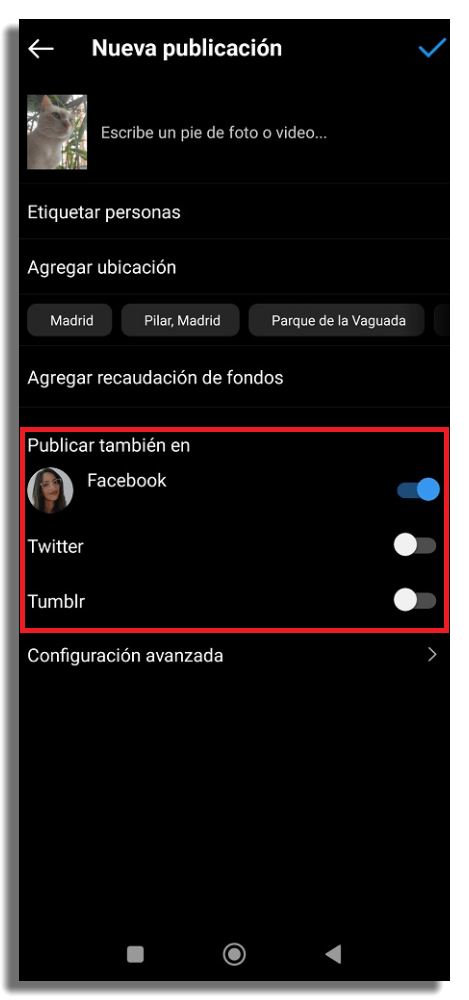 C mo publicar fotos al mismo tiempo en Instagram y Facebook - 20