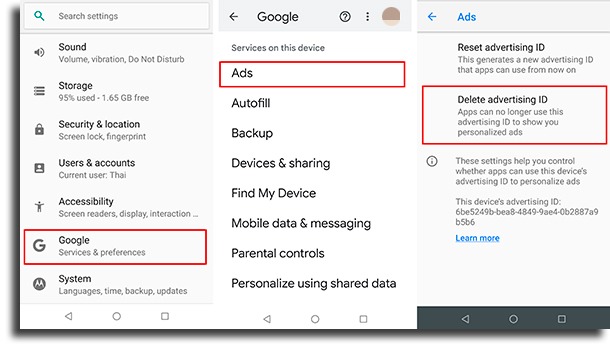 privacy on Android Ads