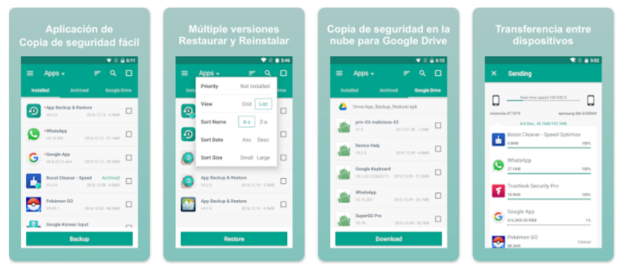 App Backup Restore Transfer apps de backup