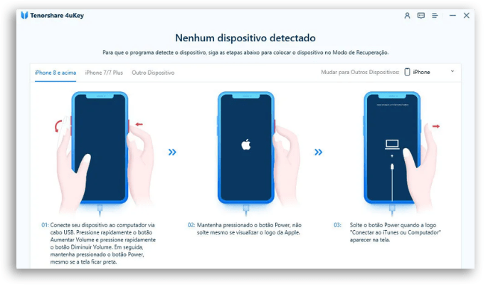 4uKey desbloquear tela iPhone