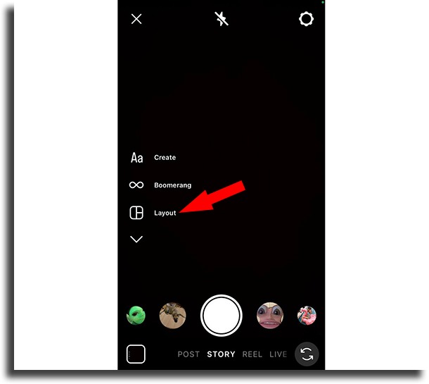 select layout How to post multiple photos in Stories