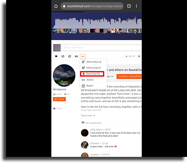 download file download music from SoundCloud
