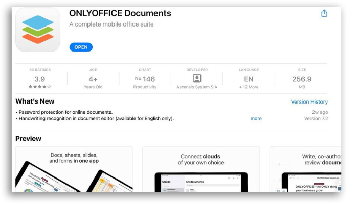 ONLYOFFICE Documents Suites para iOS