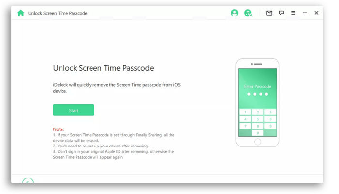 disable screen time start