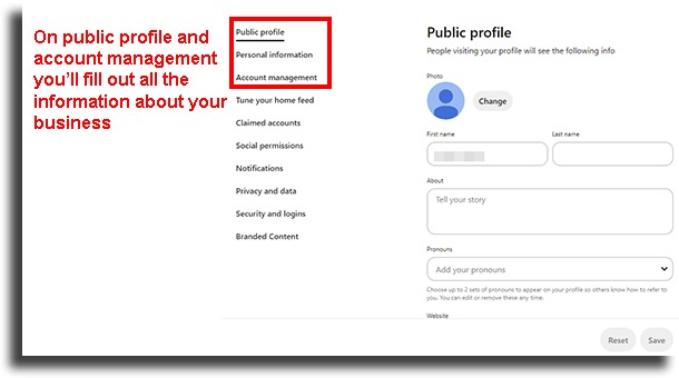 profile info 