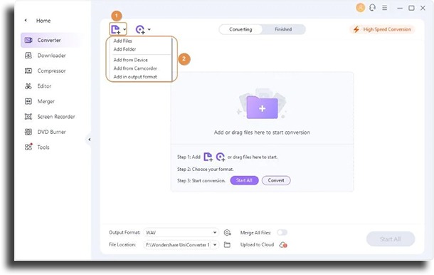 add file to convert Wondershare UniConverter 14